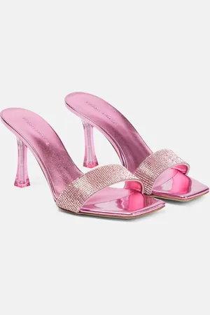 MAGDA BUTRYM Embellished leather-trimmed PVC mules