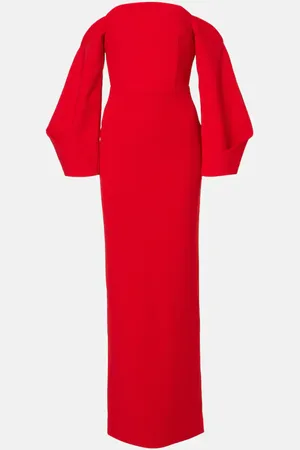 Solace Lotta off-shoulder crÃªpe gown