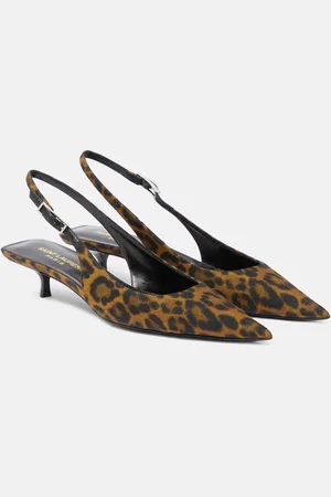 Saint Laurent Cherish 30 leopard-print slingback pumps