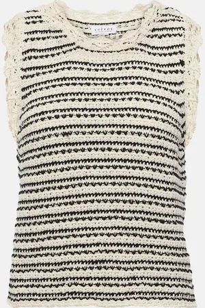Velvet Sophie striped cotton-blend vest