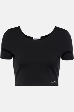 Alaïa AlaÃ¯a Logo crop top