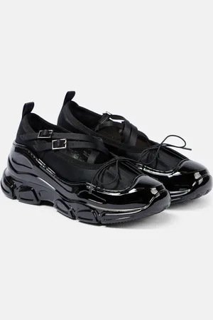 Simone Rocha Crystal Buckle Tracker leather-trimmed shoes