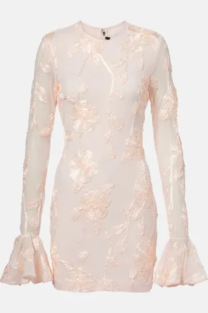 ROTATE Embroidered mesh minidress