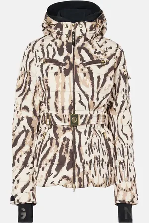 Bogner Ellya leopard-print belted ski jacket