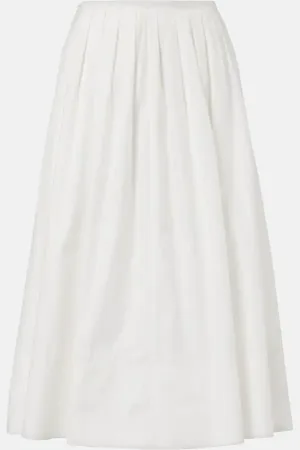 Proenza Schouler Label Austin gathered cotton midi skirt