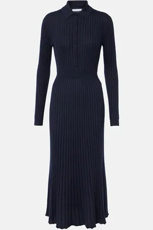 GABRIELA HEARST Ardor ribbed-knit cashmere and silk polo dress