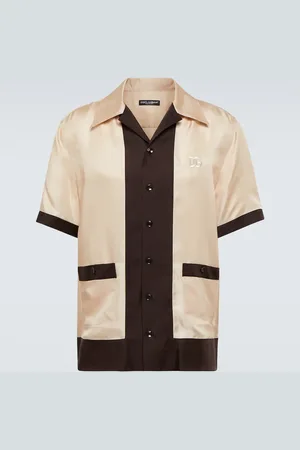 Dolce & Gabbana Logo silk twill bowling shirt