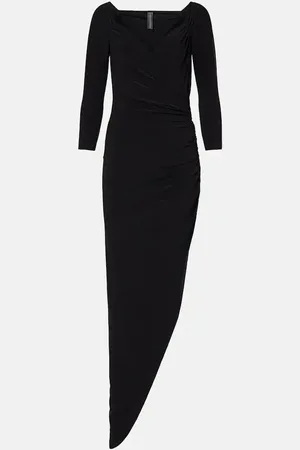Norma Kamali Asymmetrical off-shoulder gown