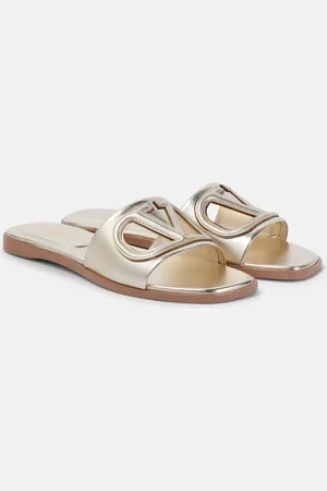 VALENTINO GARAVANI VLogo metallic leather mules