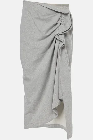 DRIES VAN NOTEN Gathered cotton jersey midi skirt