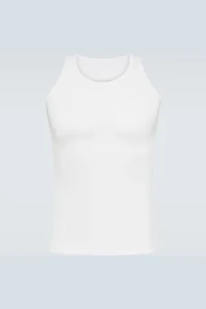 Maison Margiela Ribbed-knit cotton and silk tank top