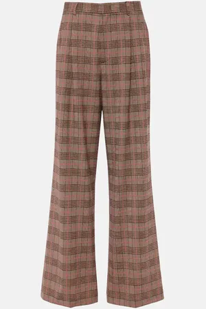 Etro Checked high-rise wide-leg pants
