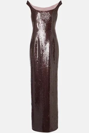 Roland Mouret Sequined off-shoulder gown