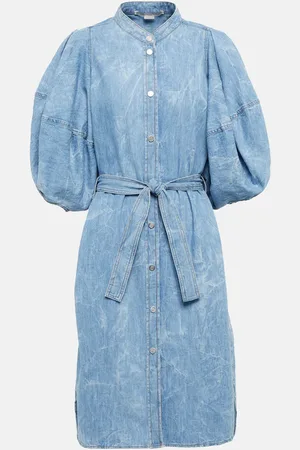 Stella McCartney Puff-sleeve denim shirt dress