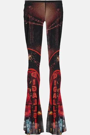 Jean Paul Gaultier Pigalle printed mesh flared pants