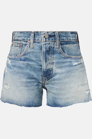 Ralph Lauren Distressed high-rise denim shorts