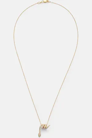 Ileana Makri Convolute Snake 18kt necklace with gemstones