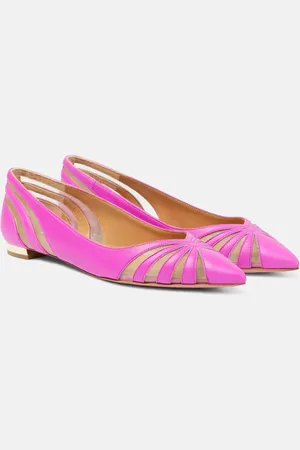 Aquazzura The Spy leather and mesh ballet flats