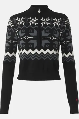 Perfect Moment Nordic intarsia wool half-zip sweater