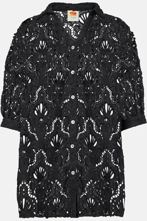 Farm Rio Seashell lace cotton shirt