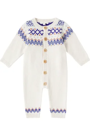 Louise Misha Baby Noe jacquard onesie