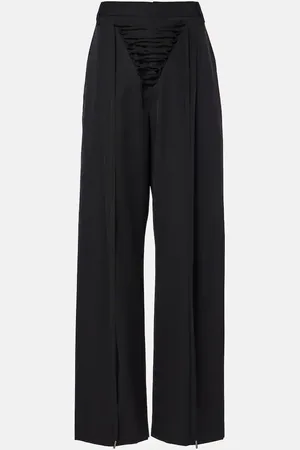 Jean Paul Gaultier Lace-up wool wide-leg pants