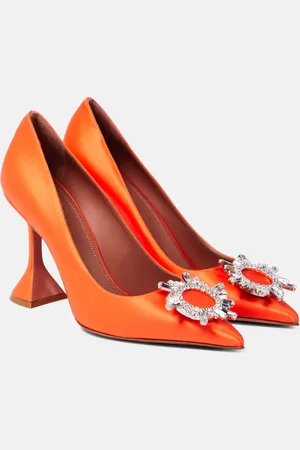 Amina Muaddi Crystal-embellished satin pumps