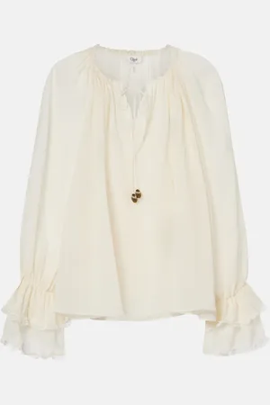 Chloé ChloÃ© Gathered silk georgette blouse