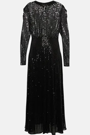RIXO London Cerise ruched sequined midi dress