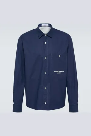 Stone Island Marina striped cotton overshirt
