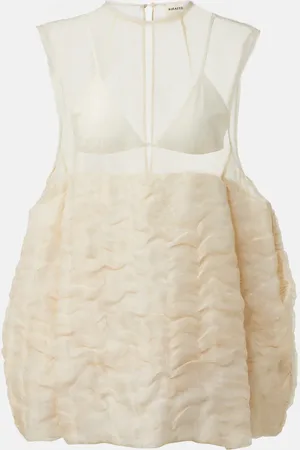 Khaite Blair linen and silk-blend minidress