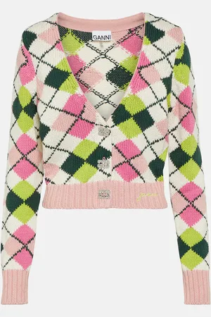 Ganni Argyle cotton cardigan