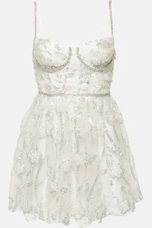 Self-Portrait Sequined bustier minidress