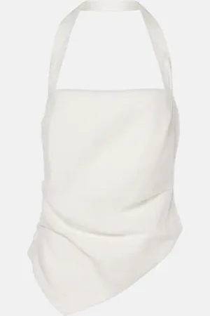 SIR Dorian halterneck linen-blend top