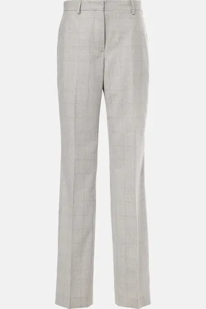 DRIES VAN NOTEN Checked wool straight pants