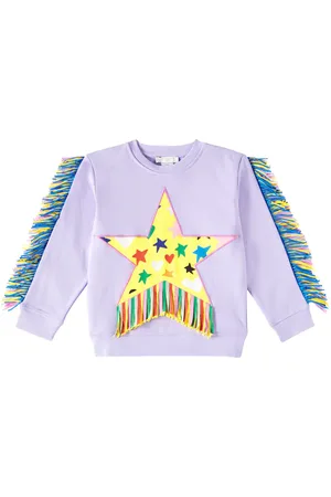 Stella McCartney Fringed cotton jersey sweatshirt