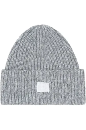 Acne Studios Face ribbed-knit wool beanie