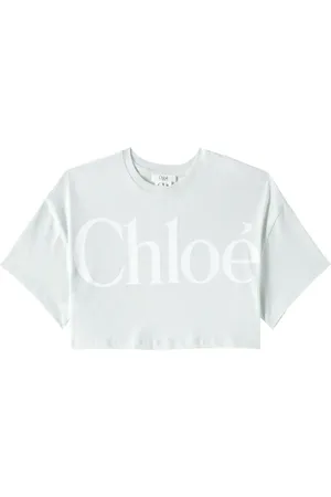 Chloé ChloÃ© Kids Logo cropped cotton jersey T-shirt