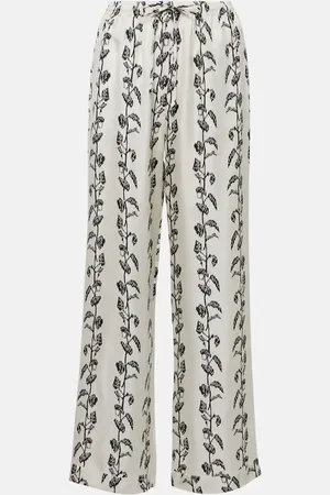 ASCENO Aurelia silk twill palazzo pants