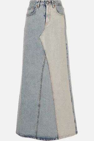 Maison Margiela Patchwork denim maxi skirt