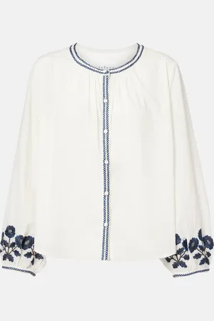 Velvet Rahwa embroidered cotton blouse