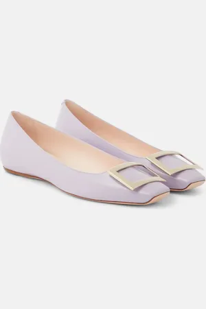 Roger Vivier Quadrata Trompette patent leather ballet flats