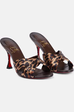 Christian Louboutin Nicol is Back 85 leopard-print satin mules