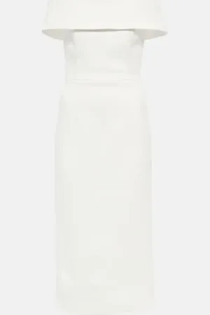 Rebecca Vallance Bridal Amore off-shoulder crÃªpe midi dress