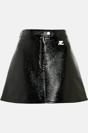 Courrèges CourrÃ¨ges Logo A-line faux leather miniskirt