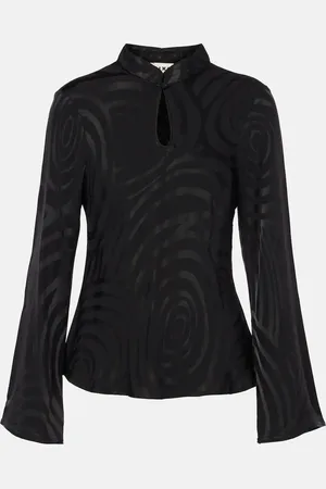 RIXO London Wylder satin jacquard top