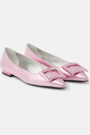 Roger Vivier Gommettine metallic leather ballet flats