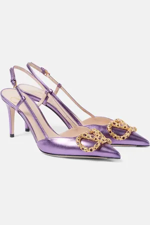 VALENTINO GARAVANI VLogo Signature 80 leather slingback pumps