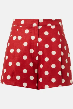 POSSE Rosalie polka-dot linen shorts