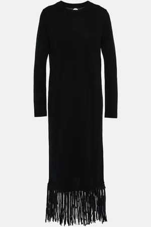 Jardin des Orangers Fringed wool and cashmere midi dress